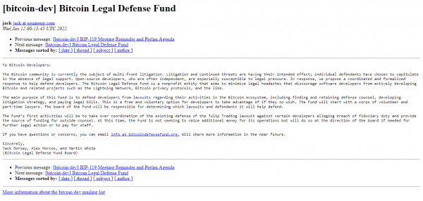 Джек Дорси объявил о создании фонда для правовой защиты биткоин-разработчиков